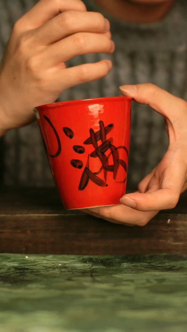 陶瓷青诗集手工手绘瓷器
