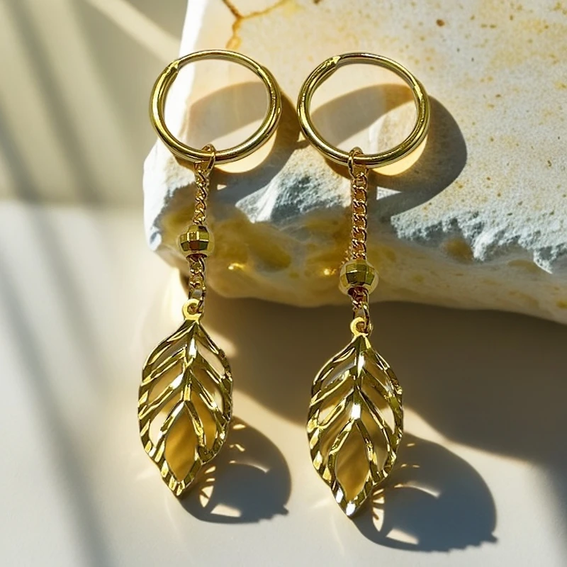 925银耳饰 【欣欣专享】925银树叶蹦迪珠耳环 YE1278