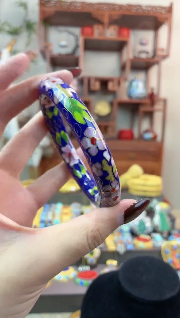 非遗手工景泰蓝镯子宝蓝