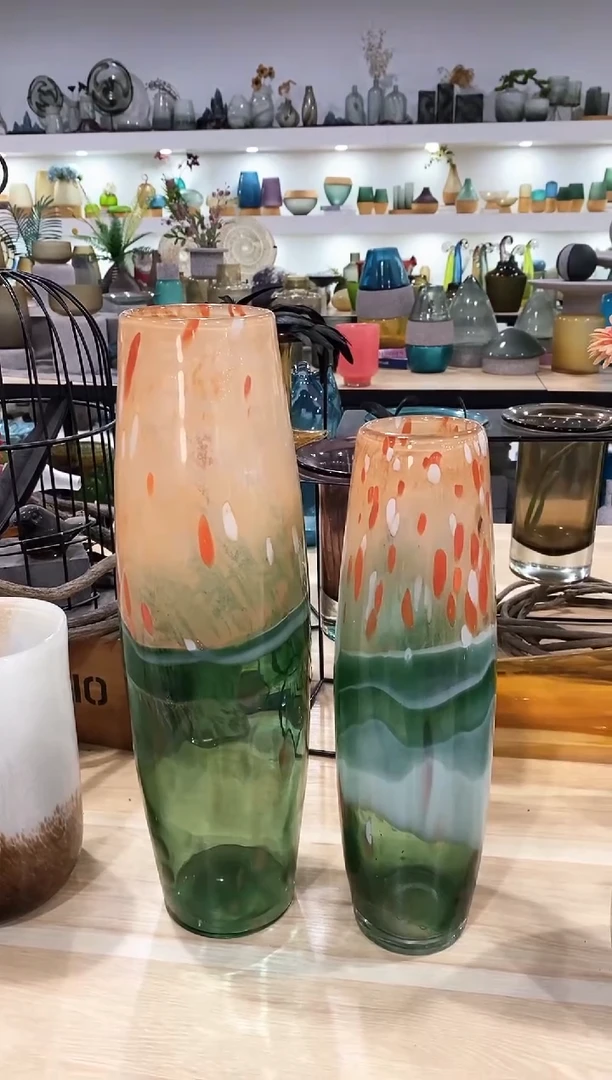 三*猪慕忆家手作琉璃花瓶一对