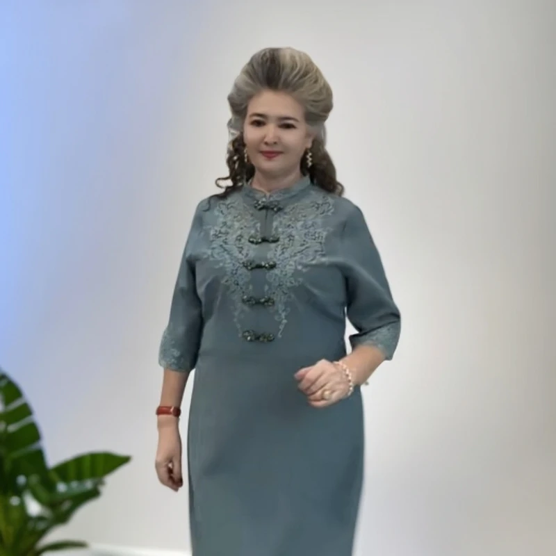 新款精致显瘦气质刺绣连衣裙多尺码可选