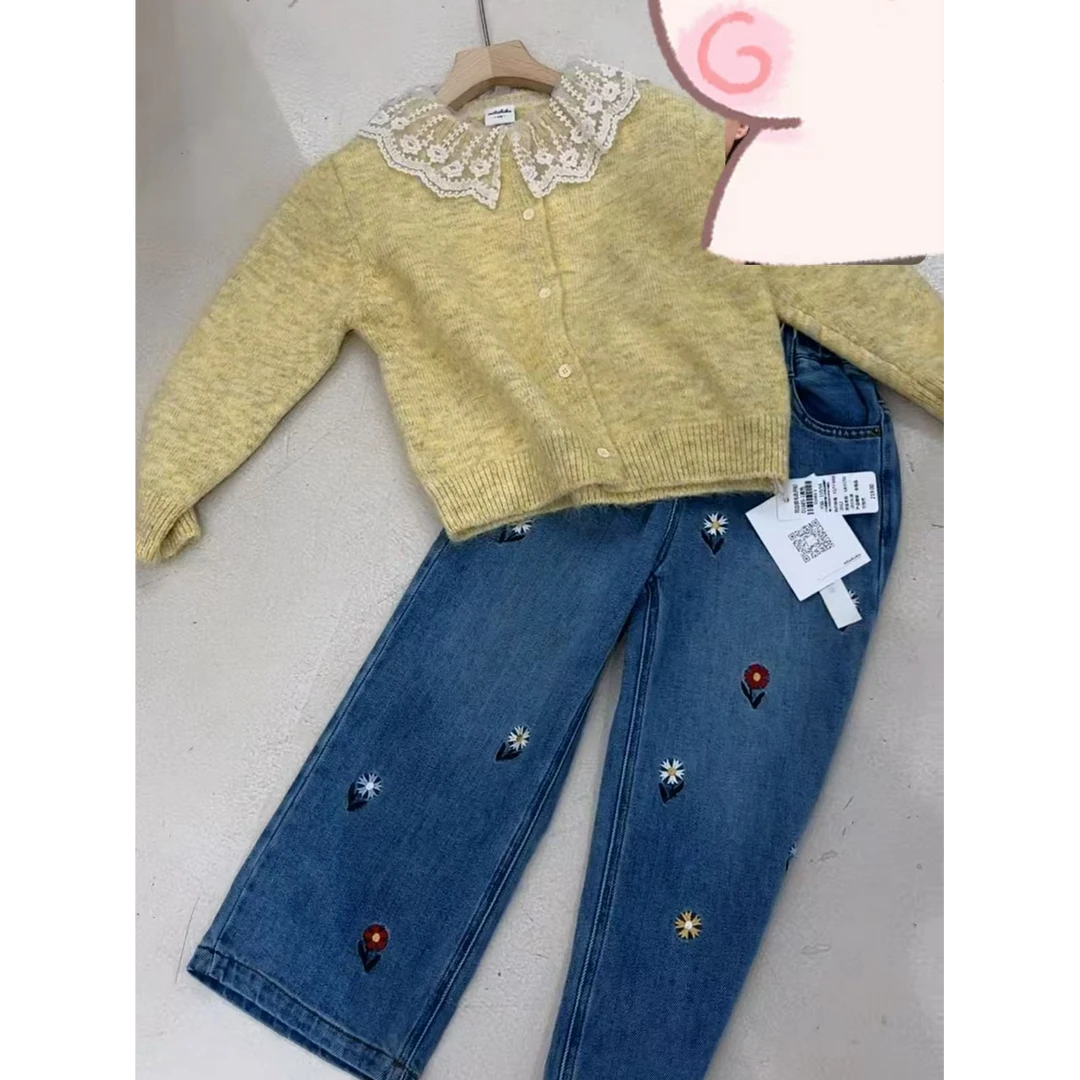 milaikoko•25秋~时尚刺绣牛仔裤13526蓝色（19-8）