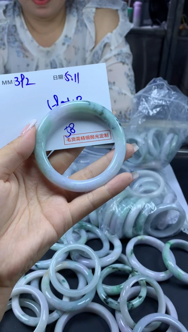 定制翡翠未镶嵌392手镯58+590元+拍一发一