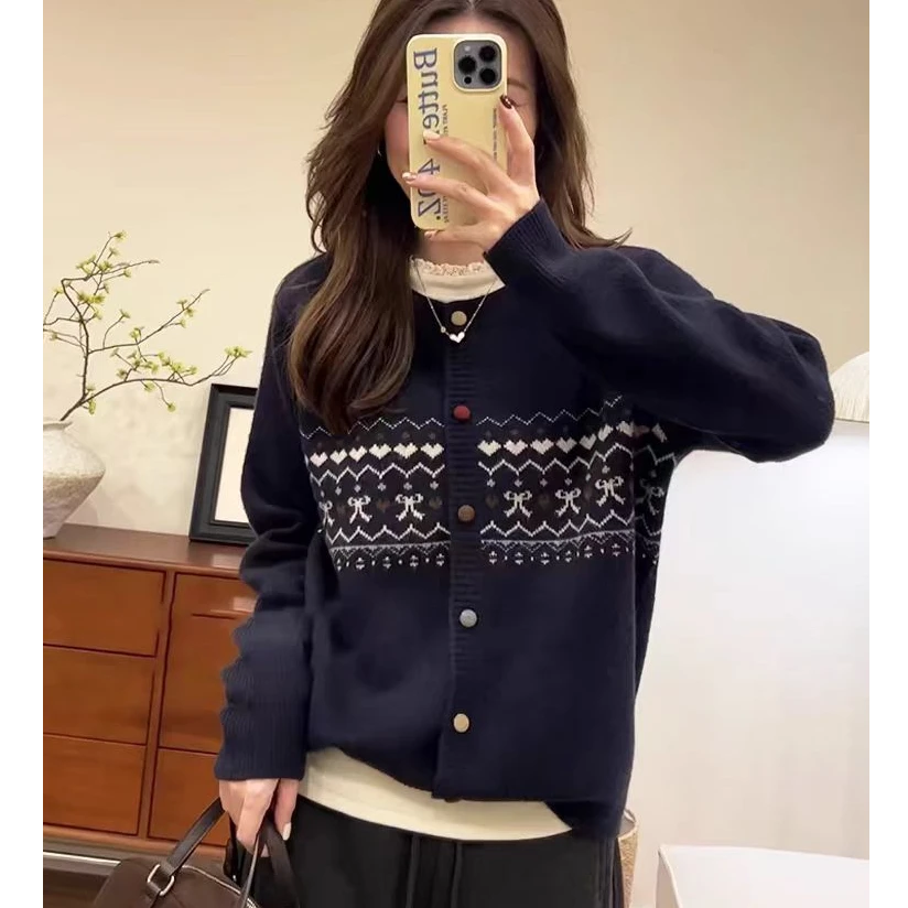 2025春季新款女装女士毛衣针织开衫女外套高级感秋冬上衣时尚洋气