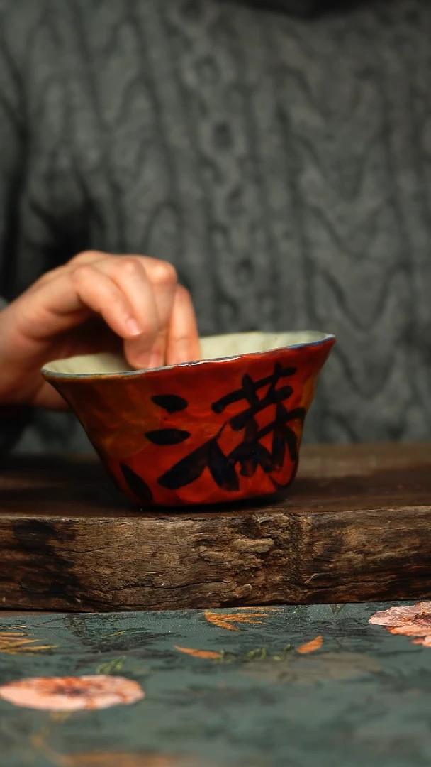 【闪购商品】杯釉下彩手工手绘同款陶器