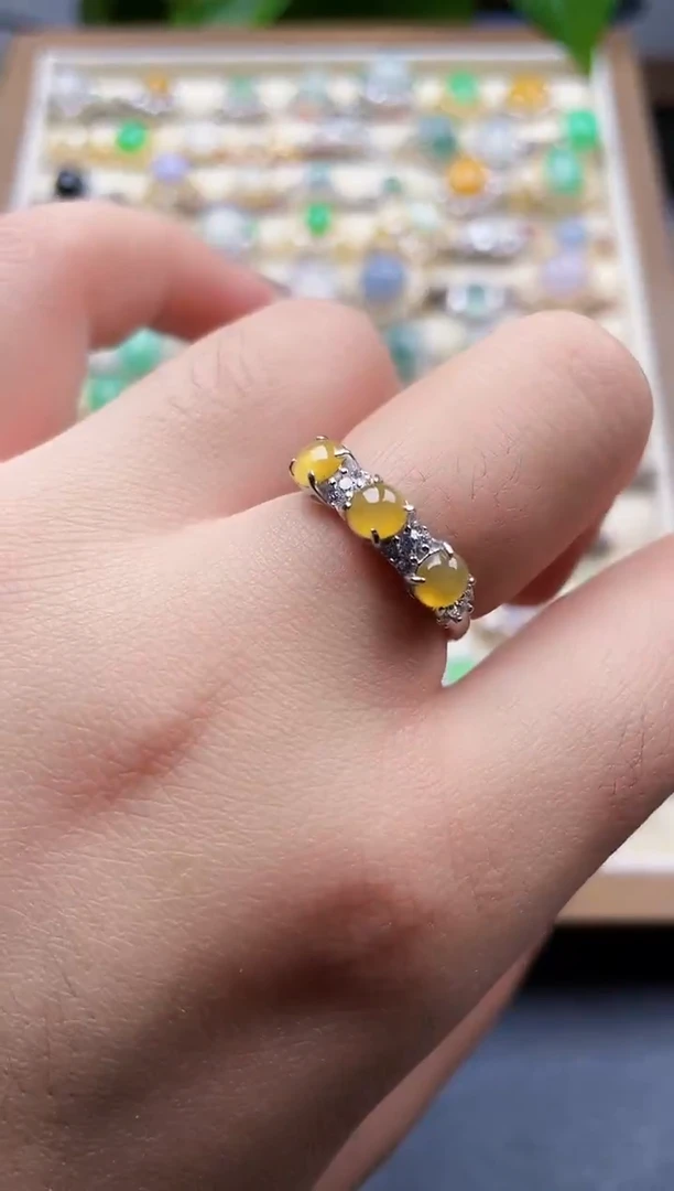 银S925镶嵌戒指翡翠55