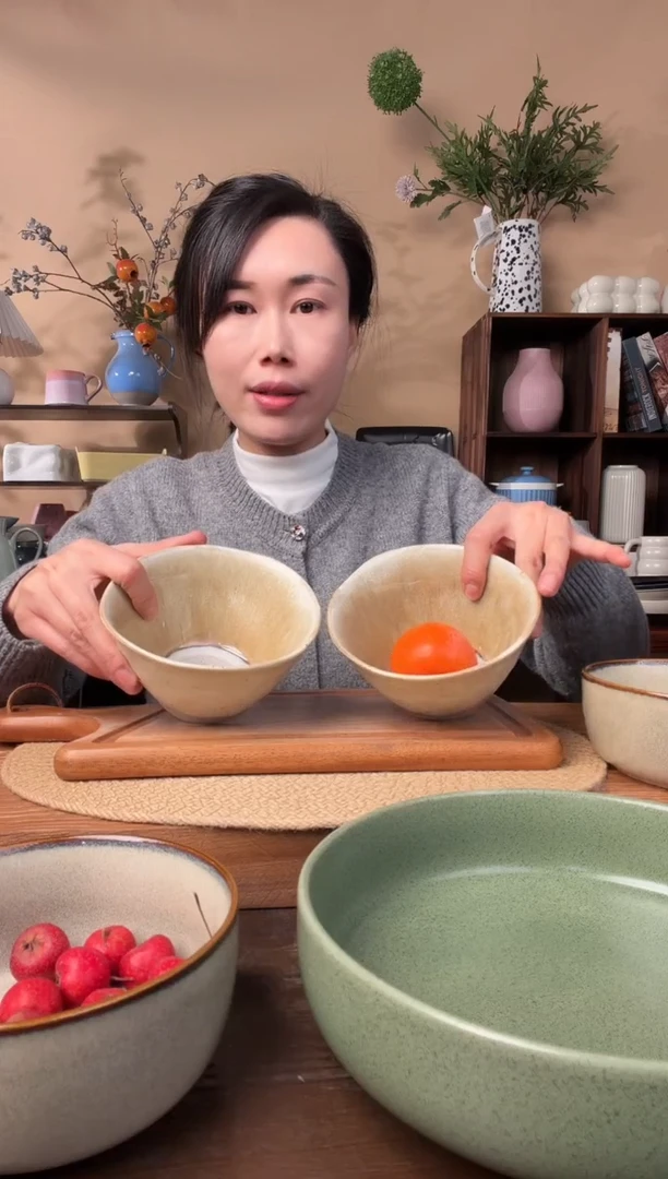 5.5英寸异形麻点做旧米饭碗2只微瑕