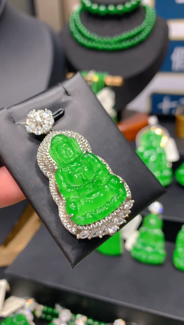 颈饰银S925镶嵌翡翠14一季