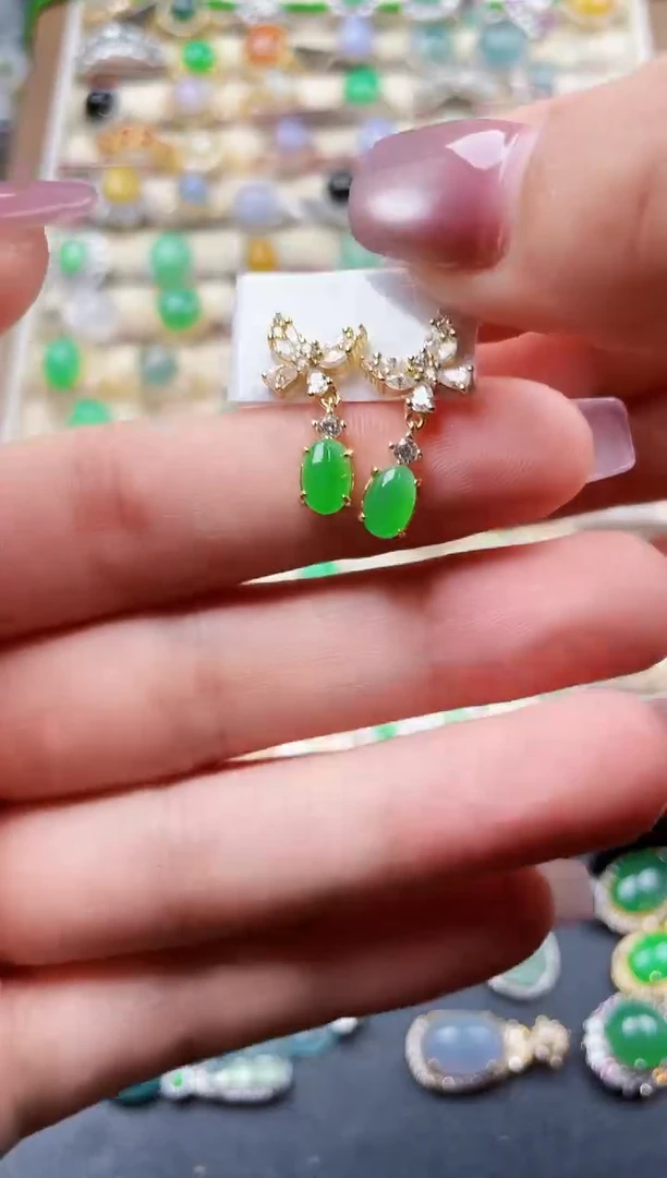 银S925镶嵌戒指翡翠112