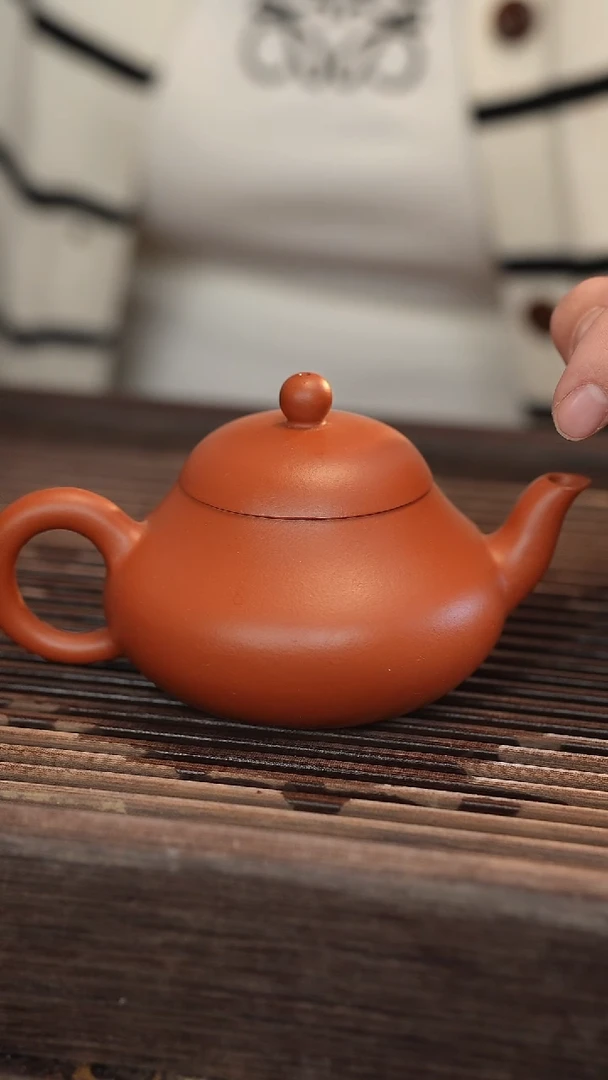 茶壶紫砂梨型 朱泥 半手工 200cc