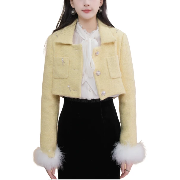 【陈大可专属】MAXRIENY小香风外套气质小个子秋季百搭粗花呢女士