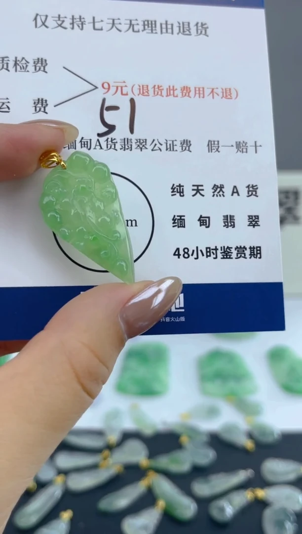 颈饰18K金镶嵌翡翠天然A货翡翠