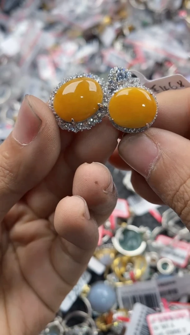 银S925镶嵌戒指翡翠12               8