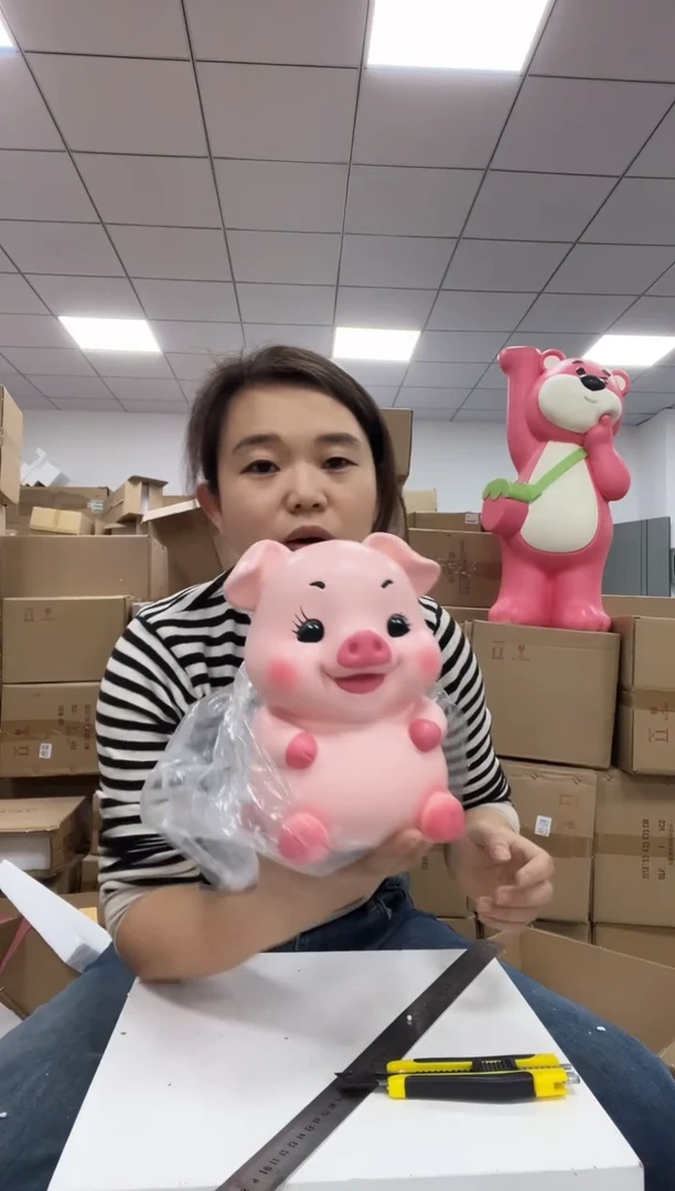 树脂小猪存钱罐摆件