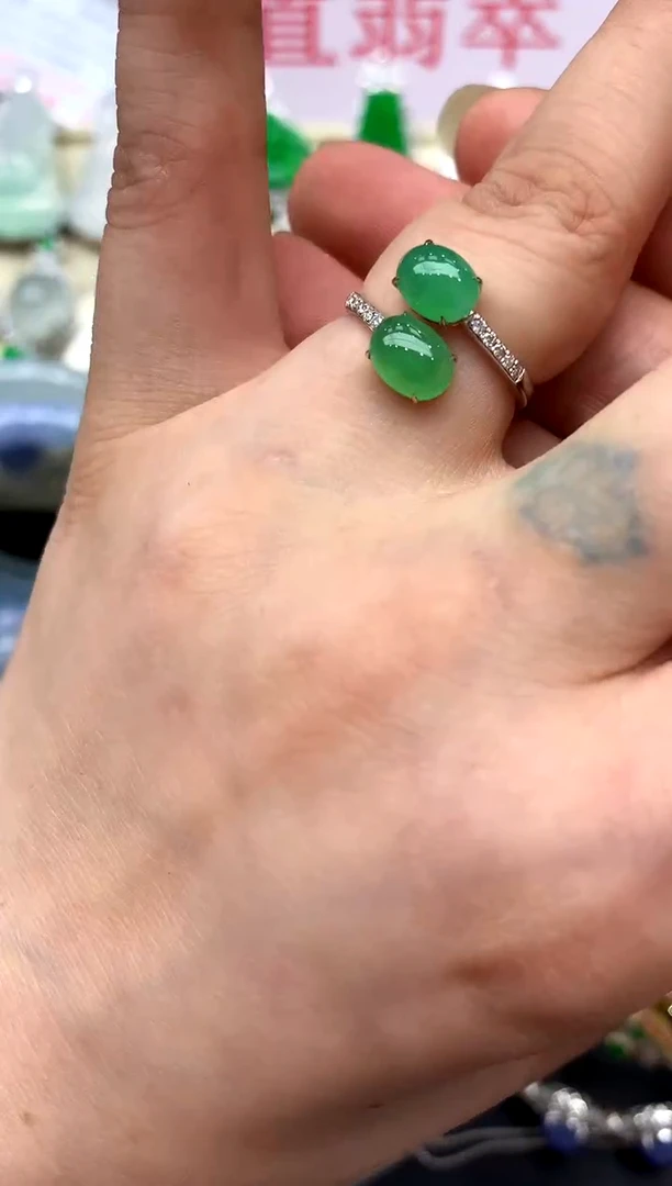 翡翠戒指18K金镶嵌464-中国好珍宝
