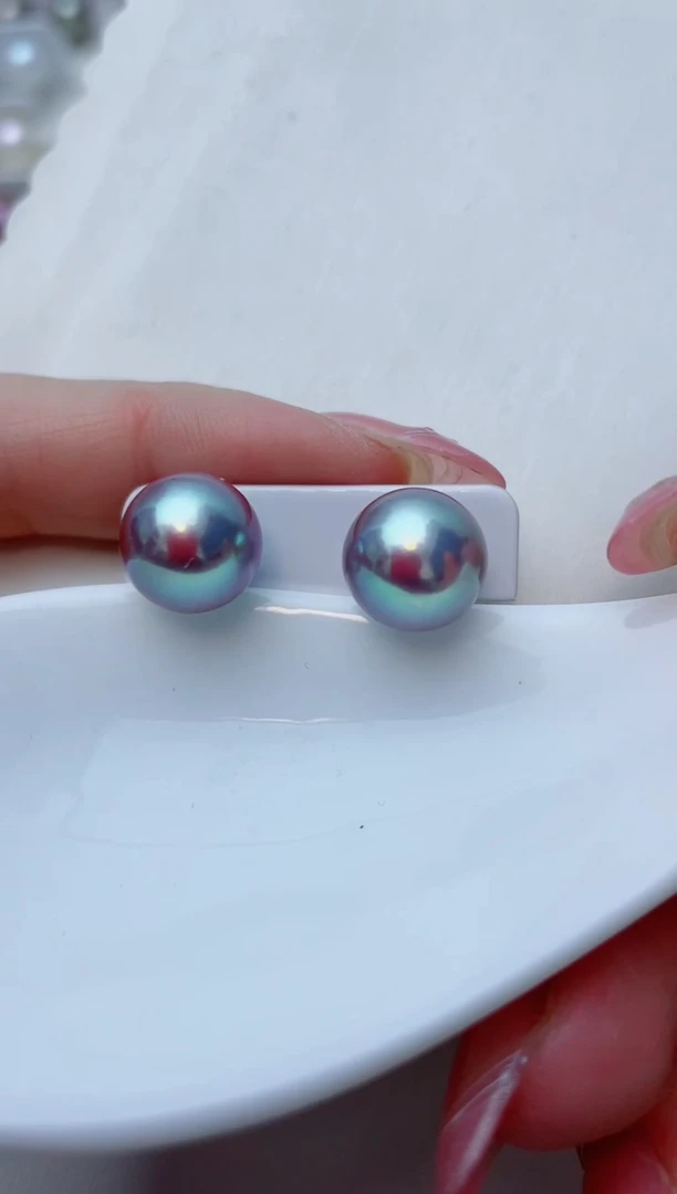 18K金镶嵌耳饰淡水珍珠A55