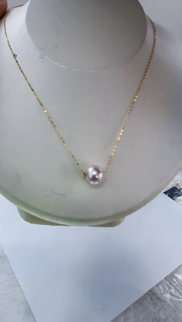 18K金镶嵌淡水珍珠DA曼塔珍珠路路通11-12 b299