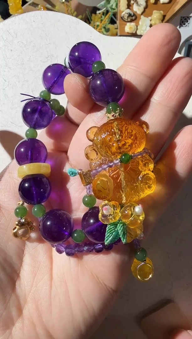 【闪购商品】琥珀手链未镶嵌琥珀小熊手链