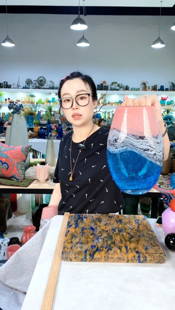 慕忆家手作琉璃花瓶大号