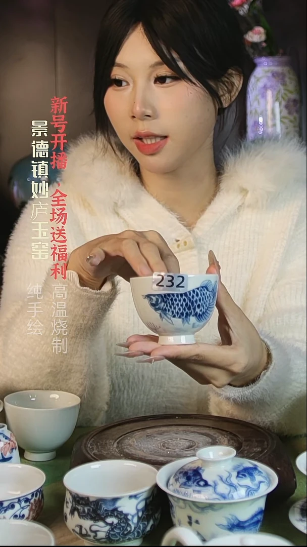 盘妙庐玉窑鸡心杯232