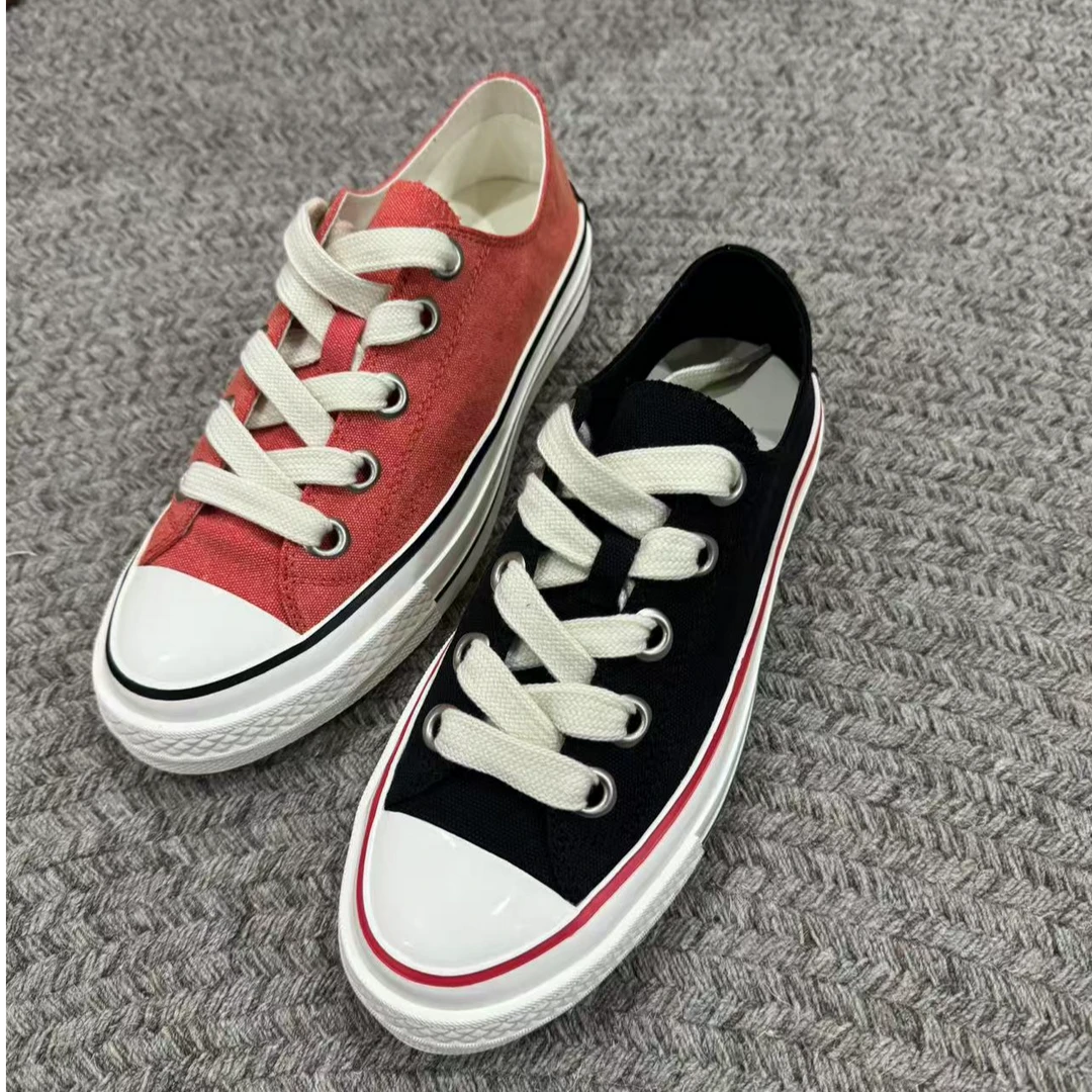 2025春季新款女低跟平底圆头系带牛仔布休闲帆布鞋 U68