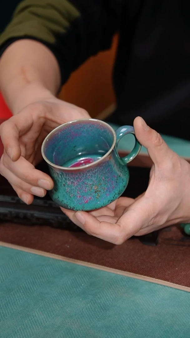 【闪购商品】79-1束腰咖啡杯（炉钧釉）