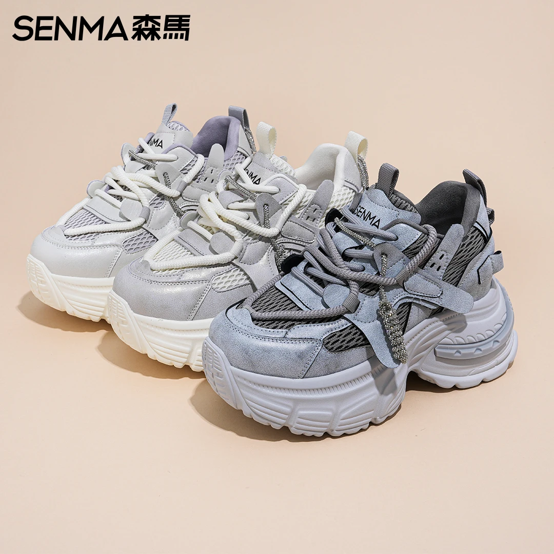 SENMA/森马2024年秋冬复古老爹鞋【厚底加绒增高9公分】百搭显脚小