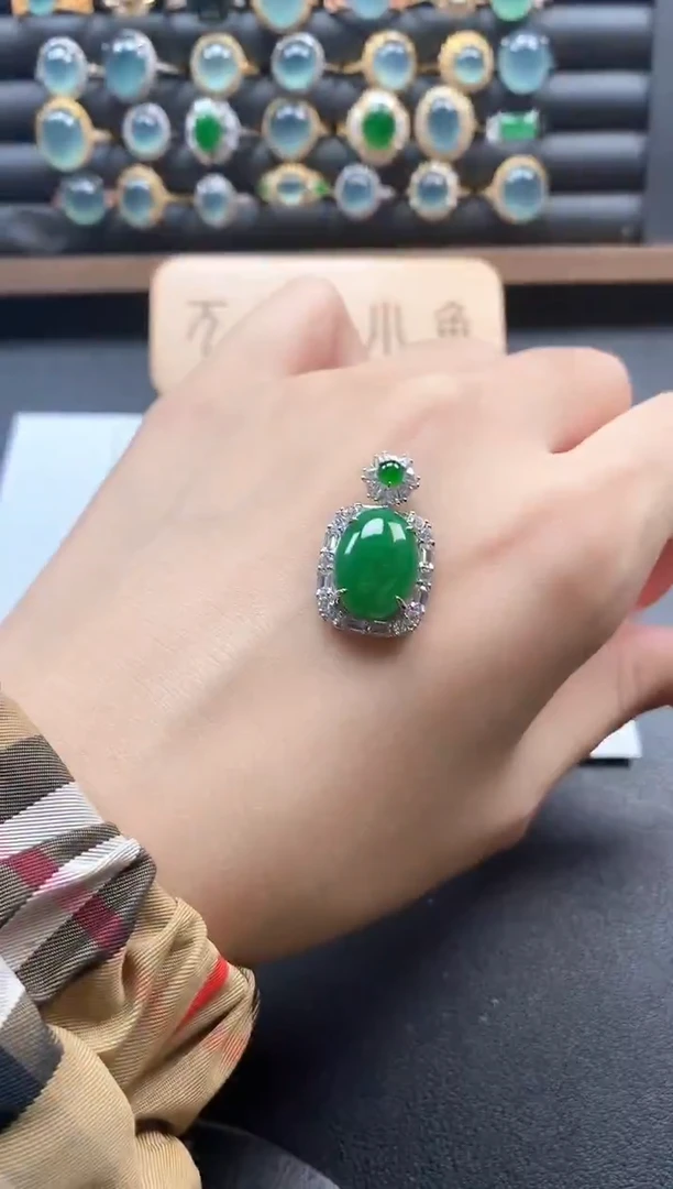 银S925镶嵌戒指翡翠51511