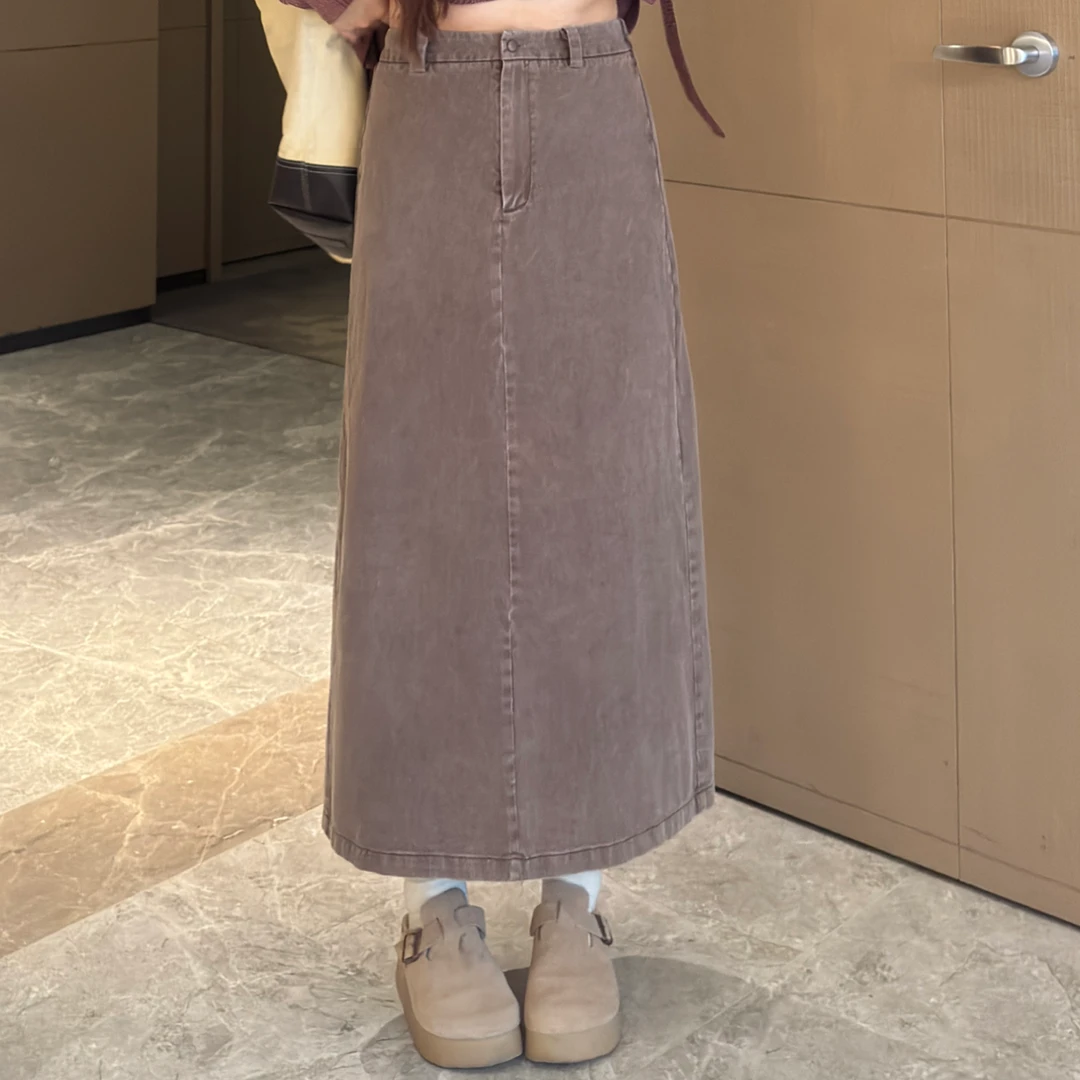 敏敏&南岛风大码女装显瘦胖mm春秋高腰宽松a字牛仔半身裙ZYY1508