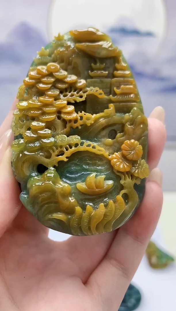 定制翡翠未镶嵌4852jw-毛货挂件48