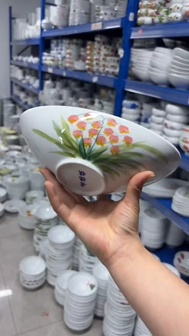 景德镇陶瓷食品级手绘釉中彩-元宝碗