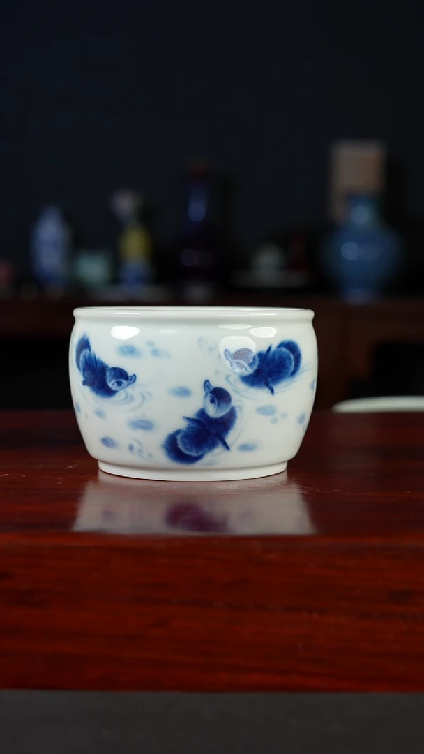 祖传窑真柴窑传承400年鸭子戏水缸杯