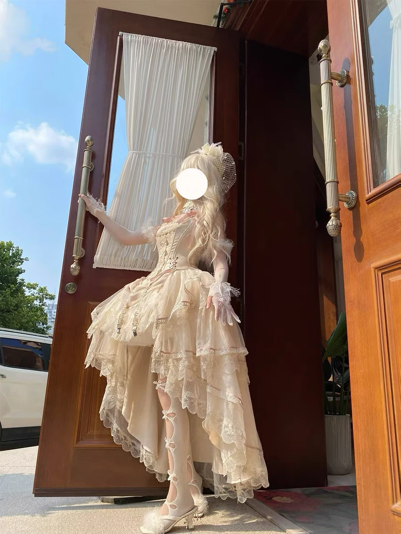 [现货]灯影哥特风Lolita裙子花嫁sk短裙成人礼生日公主裙洛丽塔