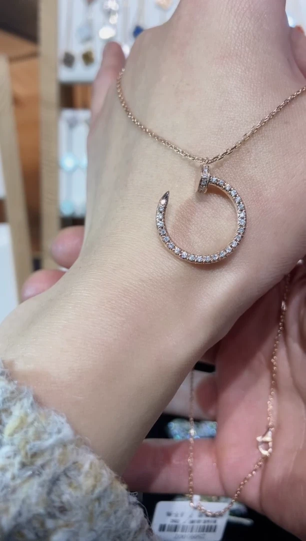 套链18K金镶嵌钻石未*钻石K玫满钻钉