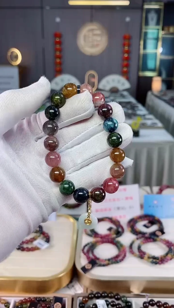 老矿碧玺单圈手串10mm+未镶嵌碧玺（多样性发一条）xion