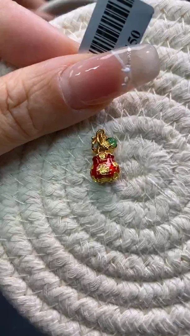 颈饰银S925镶嵌翡翠净货14150