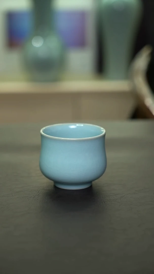 杯子瓷天青玉兰杯