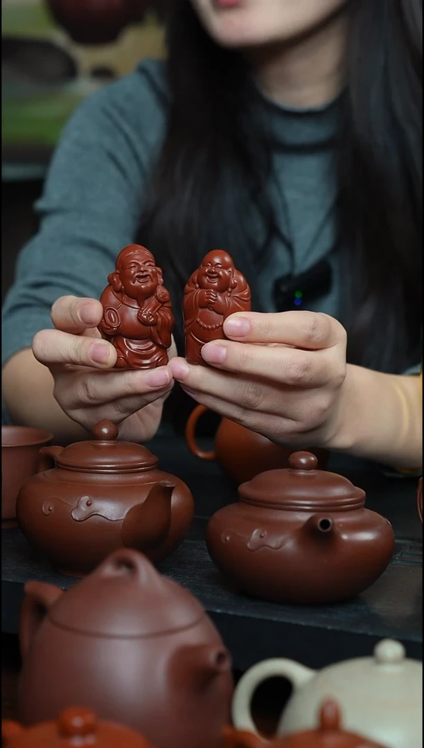 紫砂茶宠牖见斋乡宁紫砂 | 财神+弥勒佛