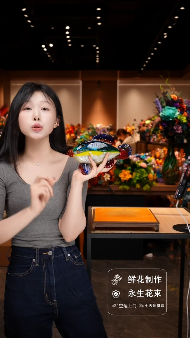 琉璃手工艺品手工花器花束空运包邮送货上门-以图片为准