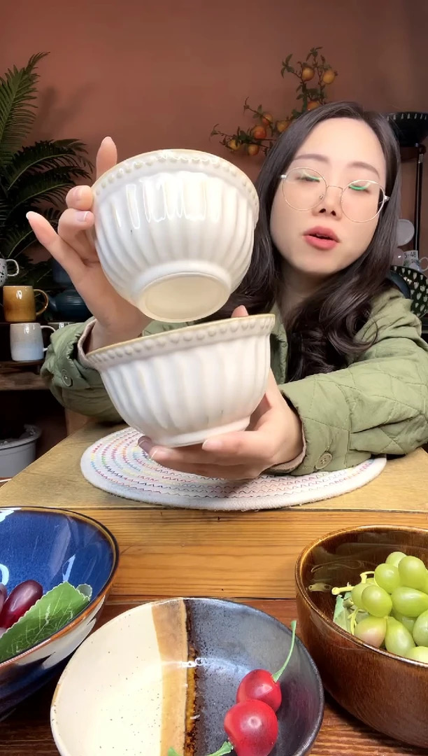 陶瓷5.5英寸法式风格米饭碗 2件 微瑕疵