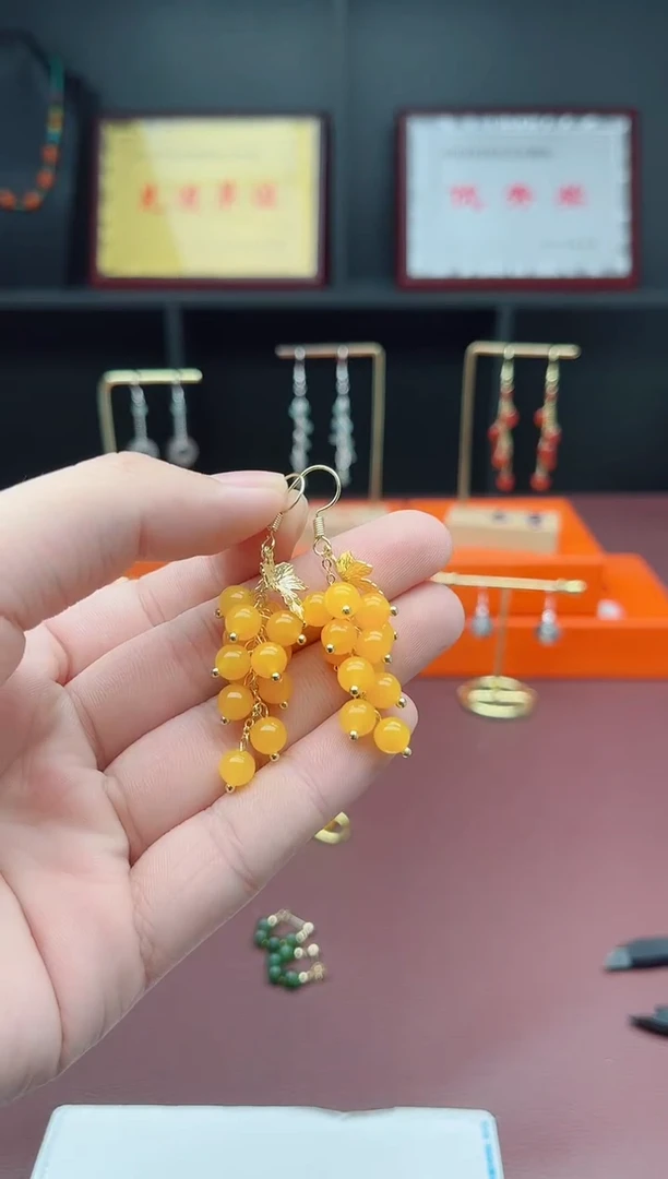 银S925镶嵌耳饰玛瑙/玉髓210