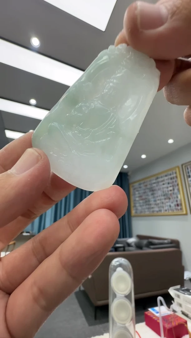 颈饰未镶嵌翡翠天然翡翠A货孤品一件