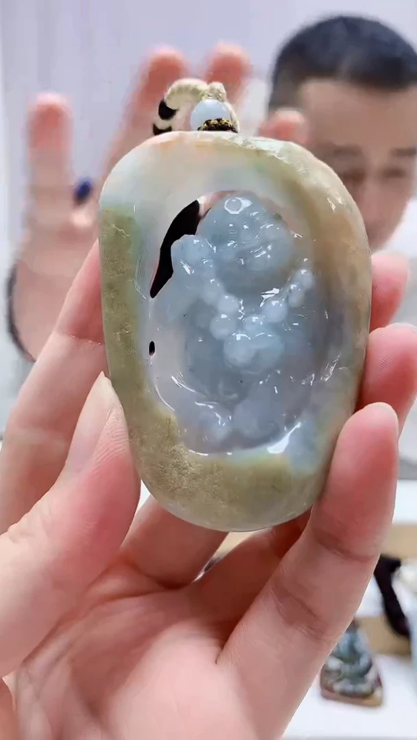 未镶嵌定制翡翠4898zm-毛货挂件123佛公