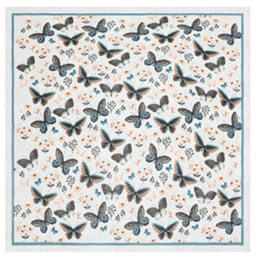 奢凌羊【蝶舞】95*95夏季戒指绒澳毛女士百搭气质围巾披肩