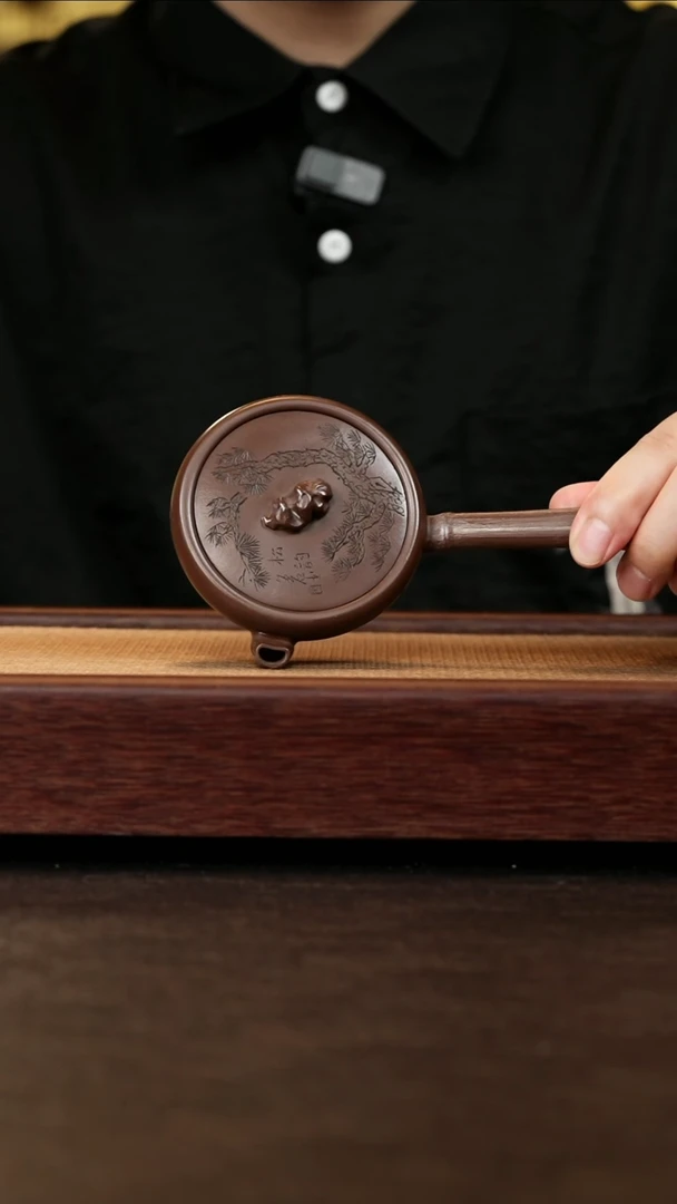 茶壶紫砂赵信军深井底槽清松韵