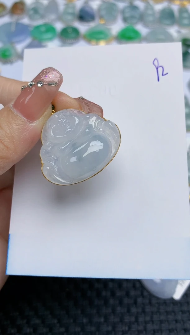 【闪购商品】翡翠颈饰18K金镶嵌天然A货翡翠 92