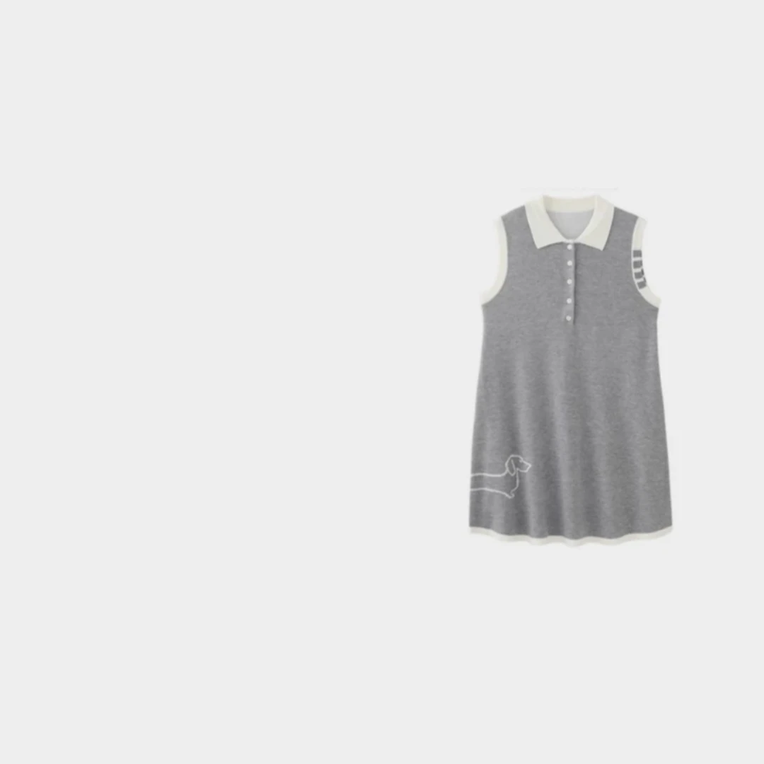 T·Z*1纯色休闲时尚百搭女装连衣裙简约气质撞色女士长裙-5760