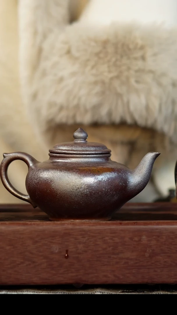 茶壶紫砂柴烧紫砂天青笑樱