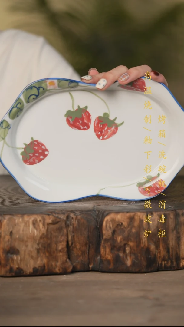 瓷片景德镇高温釉下彩可微波烤箱洗碗机