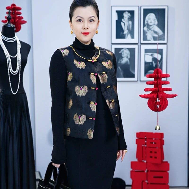 黑金蝴蝶马甲  5562